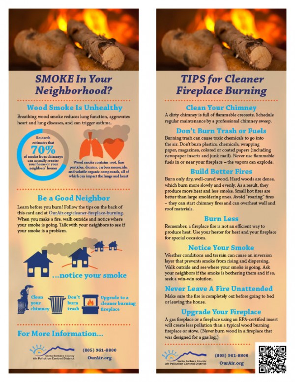 Tips for Cleaner Fireplace Burning Brochure Santa Barbara County Air