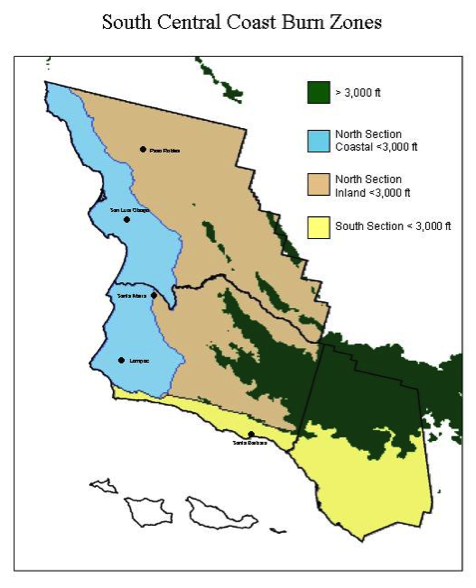 South Central Coast Burn Zones